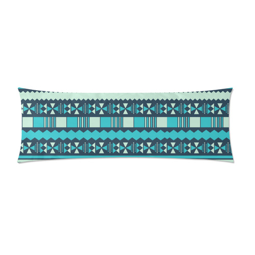 Blue Aztec Tribal Custom Zippered Pillow Case 21"x60"(Two Sides)