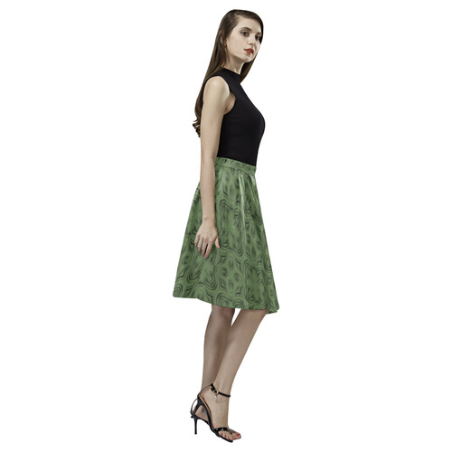 Kale Shadows Melete Pleated Midi Skirt (Model D15)