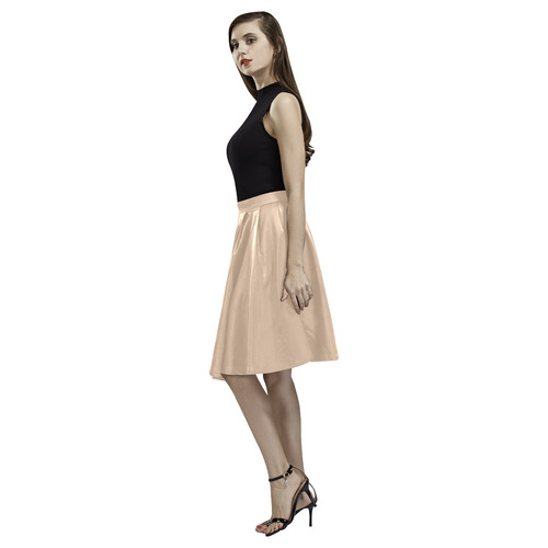 Hazelnut Melete Pleated Midi Skirt (Model D15)