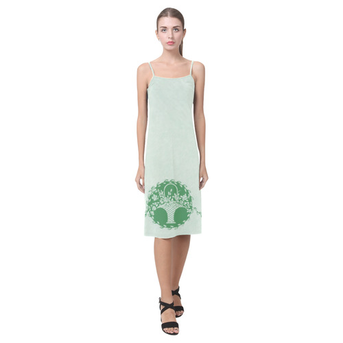 Green Floral Alcestis Slip Dress (Model D05)