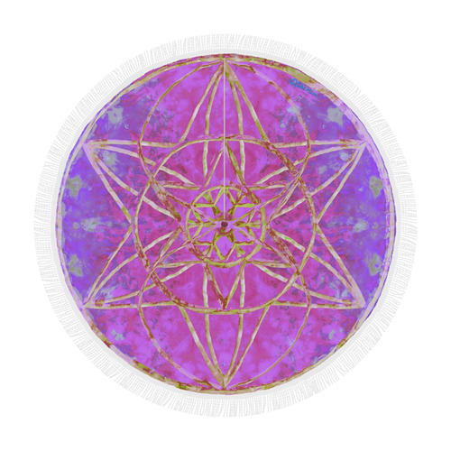 protection in purple colors special meditation mat or shawl Circular Beach Shawl 59"x 59"