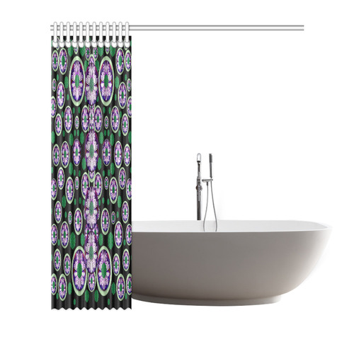 fantasy flower forest  in peacock jungle wood Shower Curtain 66"x72"