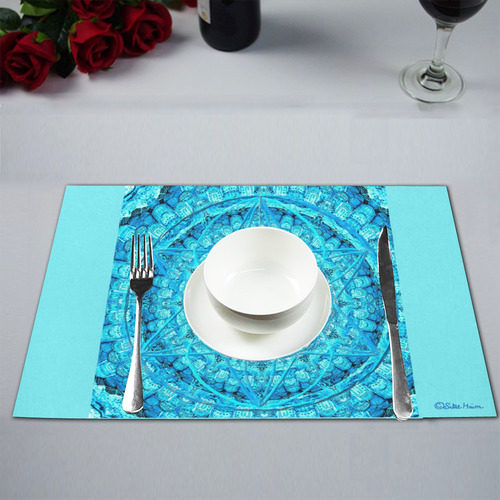 Protection from Jerusalem in blue Placemat 12’’ x 18’’ (Set of 6)