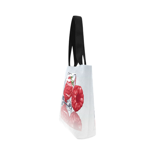 Ice Cube Raspberry Cool Summer Fruit Canvas Tote Bag (Model 1657)