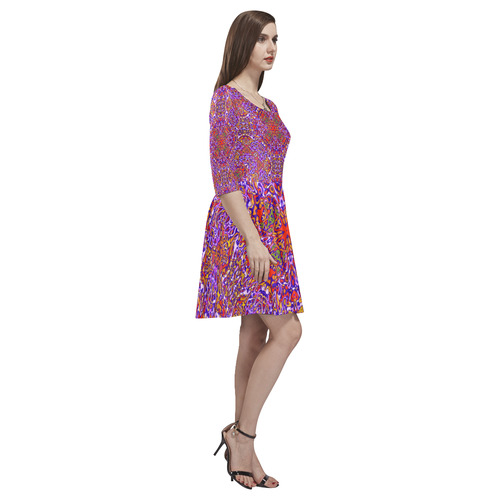 Oriental Pattern 01C by FeelGood Tethys Half-Sleeve Skater Dress(Model D20)