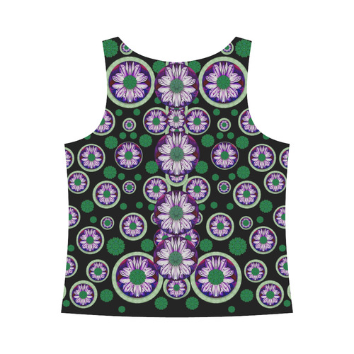 fantasy flower forest  in peacock jungle wood All Over Print Tank Top for Women (Model T43)