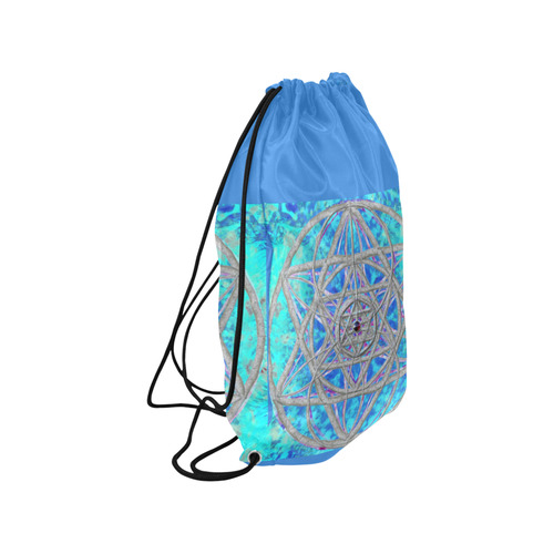 protection in blue harmony Small Drawstring Bag Model 1604 (Twin Sides) 11"(W) * 17.7"(H)