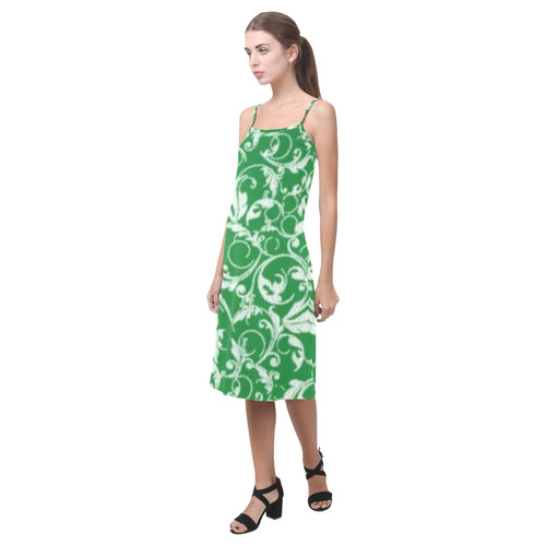 Green Swirls Alcestis Slip Dress (Model D05)