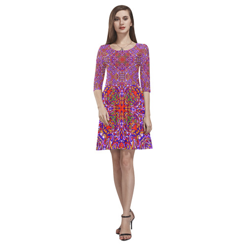 Oriental Pattern 01C by FeelGood Tethys Half-Sleeve Skater Dress(Model D20)