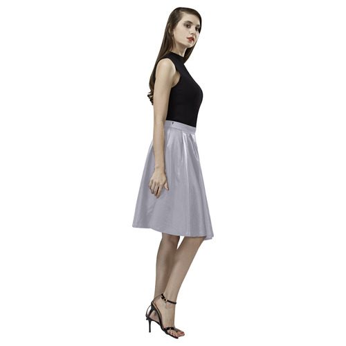 Lilac Gray Melete Pleated Midi Skirt (Model D15)