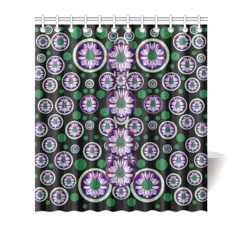 fantasy flower forest  in peacock jungle wood Shower Curtain 66"x72"