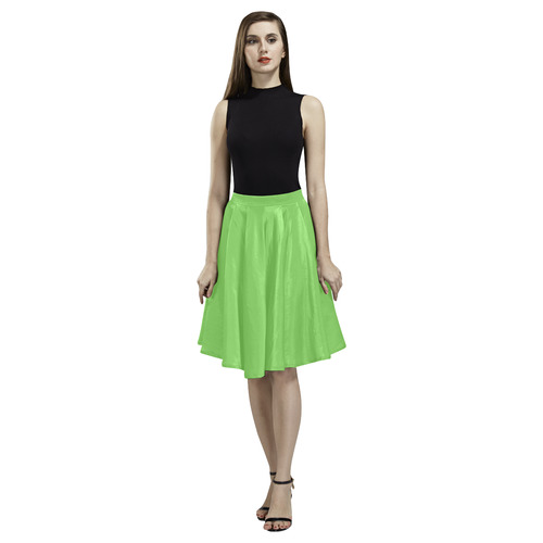 Green Flash Melete Pleated Midi Skirt (Model D15)