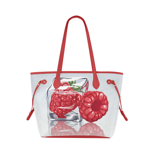 Ice Cube Raspberry Cool Summer Fruit Clover Canvas Tote Bag (Model 1661)