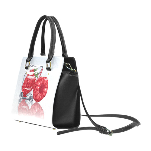 Ice Cube Raspberry Cool Summer Fruit Classic Shoulder Handbag (Model 1653)