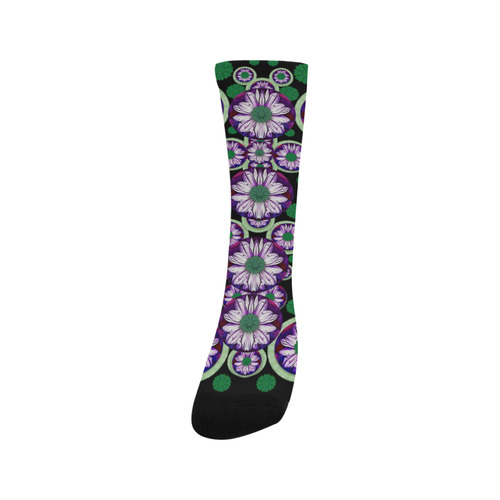 fantasy flower forest  in peacock jungle wood Trouser Socks