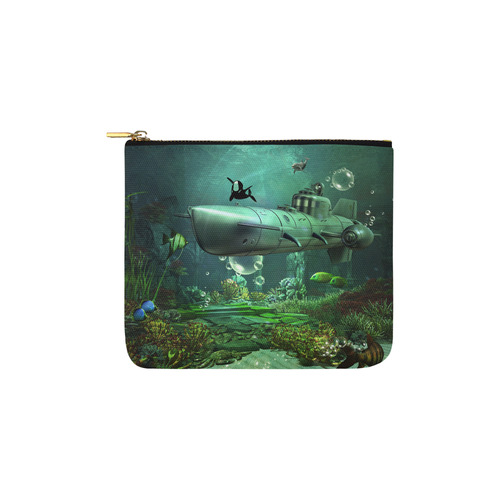 Awesome submarine with orca Carry-All Pouch 6''x5''