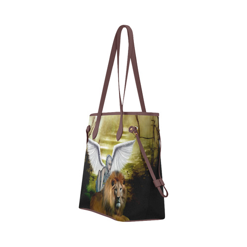 Fairy with lion Clover Canvas Tote Bag (Model 1661)