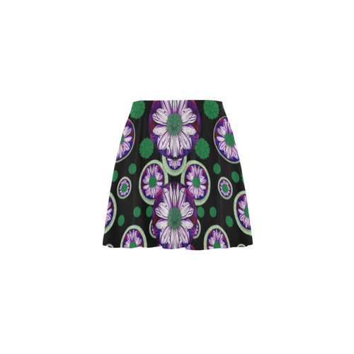 fantasy flower forest  in peacock jungle wood Mini Skating Skirt (Model D36)