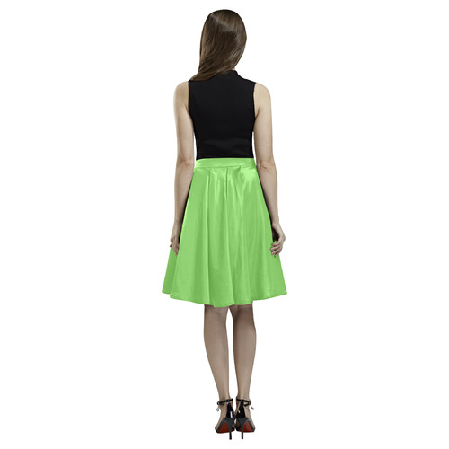 Green Flash Melete Pleated Midi Skirt (Model D15)