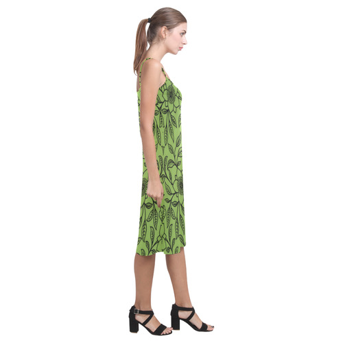 Vintage Lace Floral Greenery Alcestis Slip Dress (Model D05)