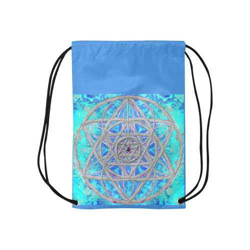 protection in blue harmony Small Drawstring Bag Model 1604 (Twin Sides) 11"(W) * 17.7"(H)