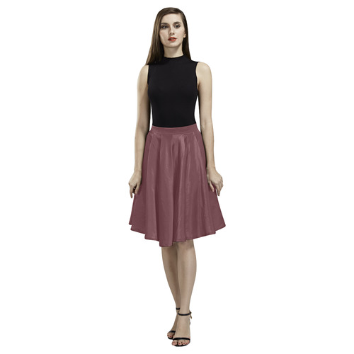 Chocolate Truffle Melete Pleated Midi Skirt (Model D15)