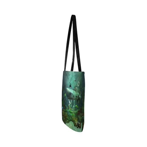 Awesome submarine with orca Reusable Shopping Bag Model 1660 (Two sides)