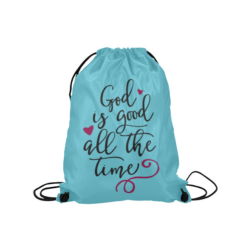 God is Good All the Time Medium Drawstring Bag Model 1604 (Twin Sides) 13.8"(W) * 18.1"(H)