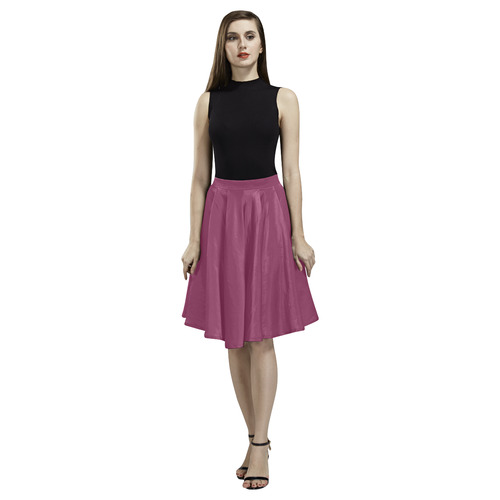 Raspberry Radiance Melete Pleated Midi Skirt (Model D15)