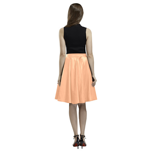 Peach Cobbler Melete Pleated Midi Skirt (Model D15)