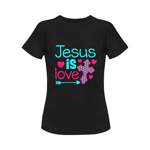 Jesus is Love Black Tee Women's Classic T-Shirt (Model T17）