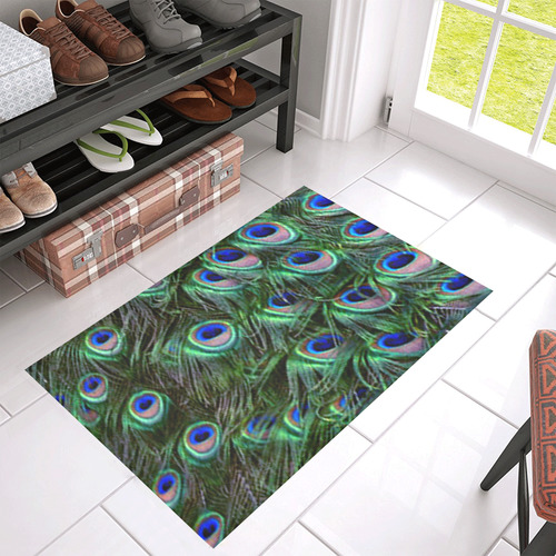 Peacock Feathers Azalea Doormat 30" x 18" (Sponge Material)