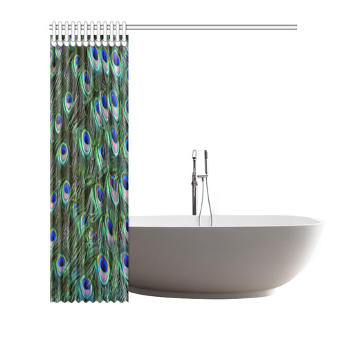 Peacock Feathers Shower Curtain 72"x72"
