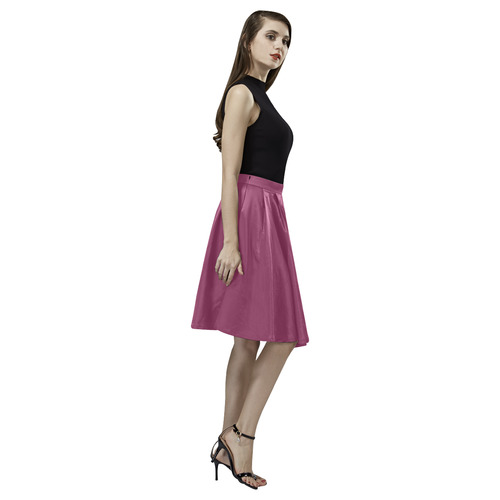 Raspberry Radiance Melete Pleated Midi Skirt (Model D15)