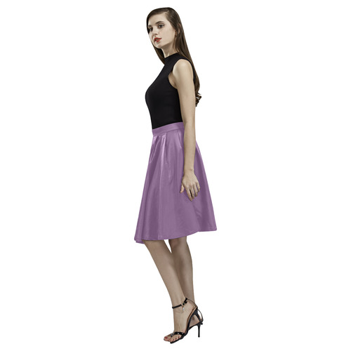 Crushed Grape Melete Pleated Midi Skirt (Model D15)