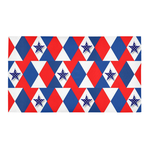 Patriotic Triangles And Stars Bath Rug 16''x 28''