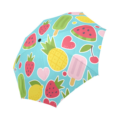 Summer Fruit Hearts Ice Cream Auto-Foldable Umbrella (Model U04)