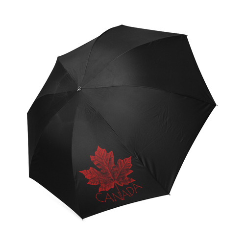 Black Canada Souvenir Umbrella Retro Foldable Umbrella (Model U01)