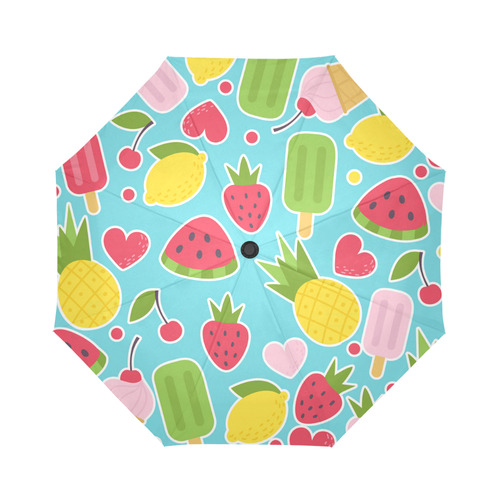 Summer Fruit Hearts Ice Cream Auto-Foldable Umbrella (Model U04)