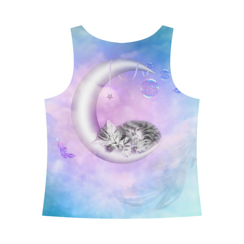 Cute sleeping kitten All Over Print Tank Top for Women (Model T43)