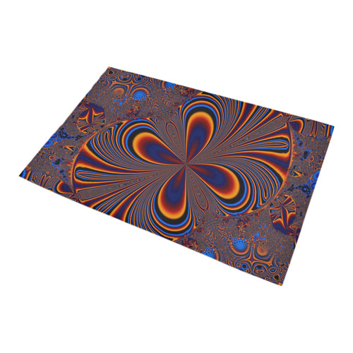 Bright Orange And Blue Fractal Butterfly Bath Rug 20''x 32''