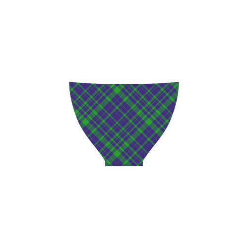 Diagonal Green & Purple Plaid Modern Style Custom Bikini Swimsuit