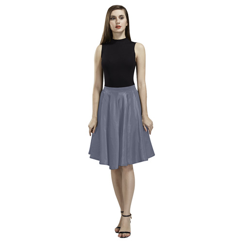 Nightshadow Blue Melete Pleated Midi Skirt (Model D15)
