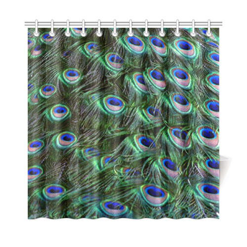 Peacock Feathers Shower Curtain 72"x72"