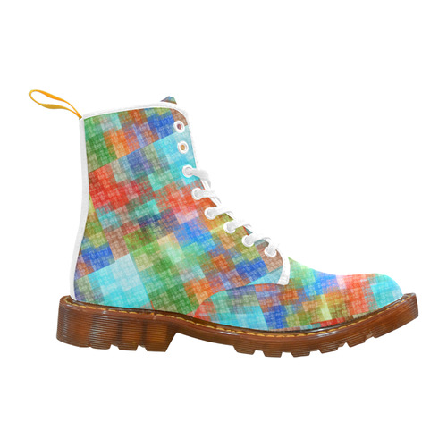 Funny Colorful Check Martin Boots For Women Model 1203H