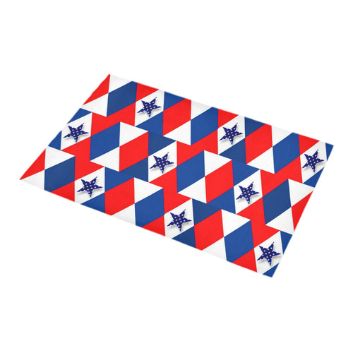 Patriotic Triangles And Stars Bath Rug 16''x 28''