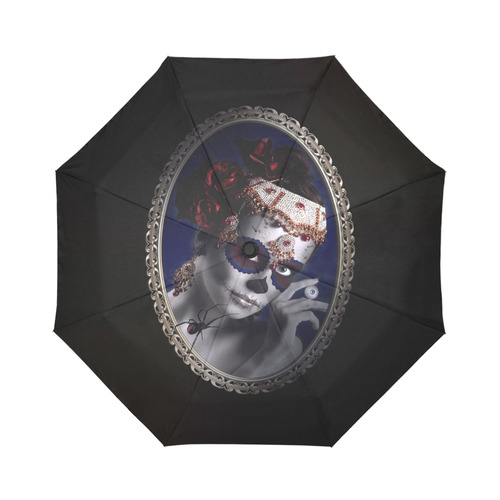 Sugarskull Girl with Spider Auto-Foldable Umbrella (Model U04)