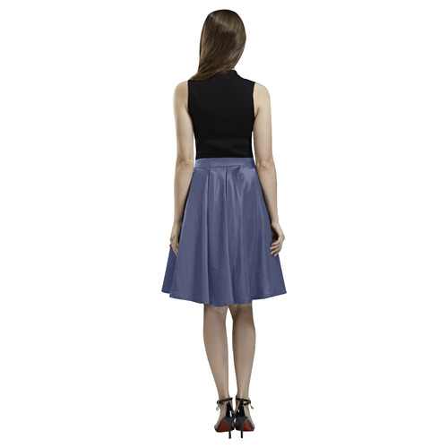 Blueberry Melete Pleated Midi Skirt (Model D15)