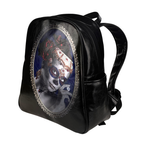 Sugarskullgirl with Spider Multi-Pockets Backpack (Model 1636)