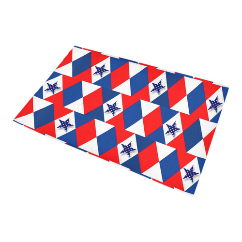 Patriotic Triangles And Stars Bath Rug 20''x 32''